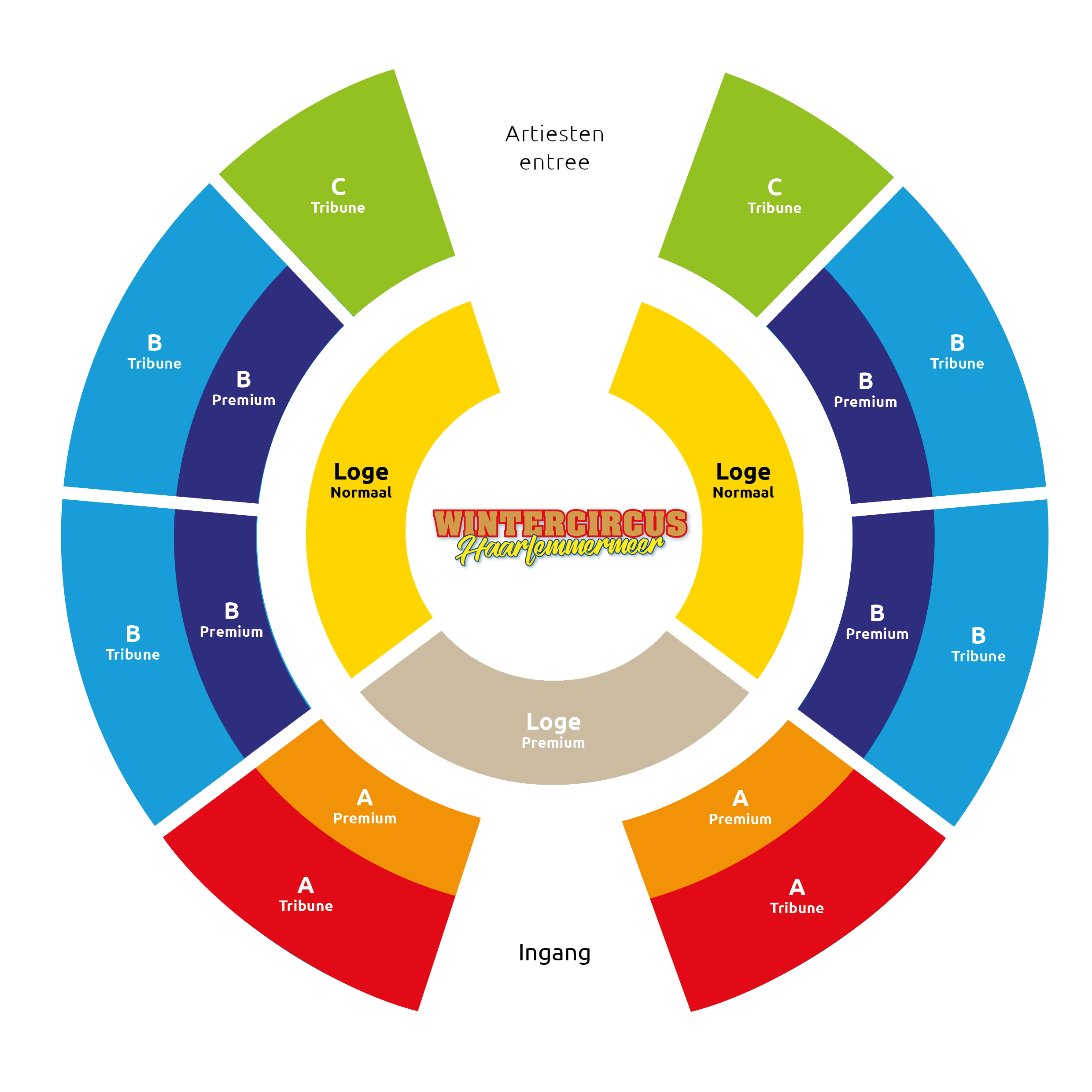 Plattegrond Tribune Wintercircus Haarlemmermeer